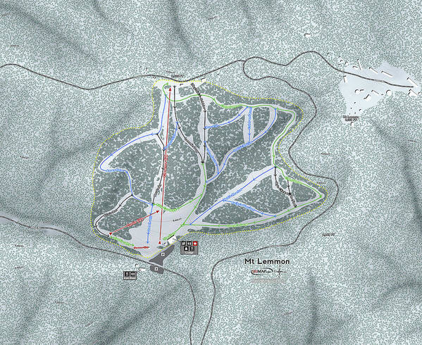 Mt Lemmon Ski Trail Map - Art Print - Powderaddicts