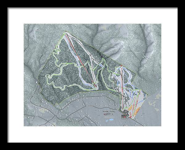 Nordic Valley Ski Trail Map - Framed Print - Powderaddicts