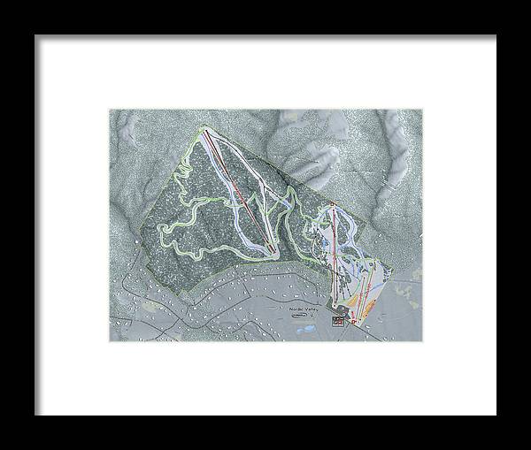 Nordic Valley Ski Trail Map - Framed Print - Powderaddicts