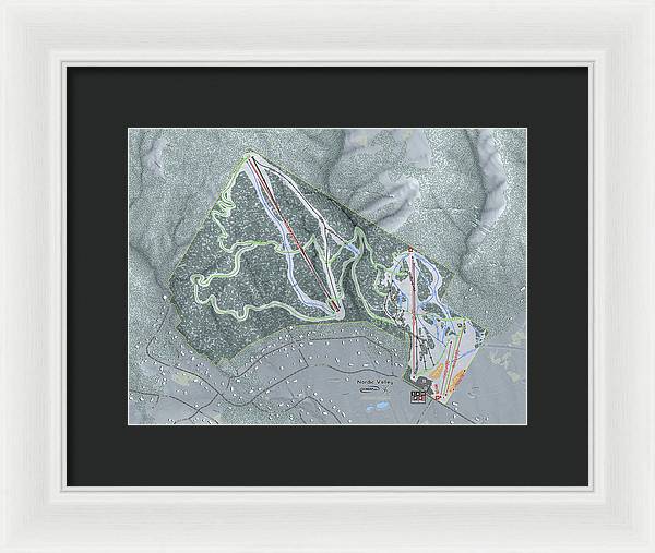 Nordic Valley Ski Trail Map - Framed Print - Powderaddicts