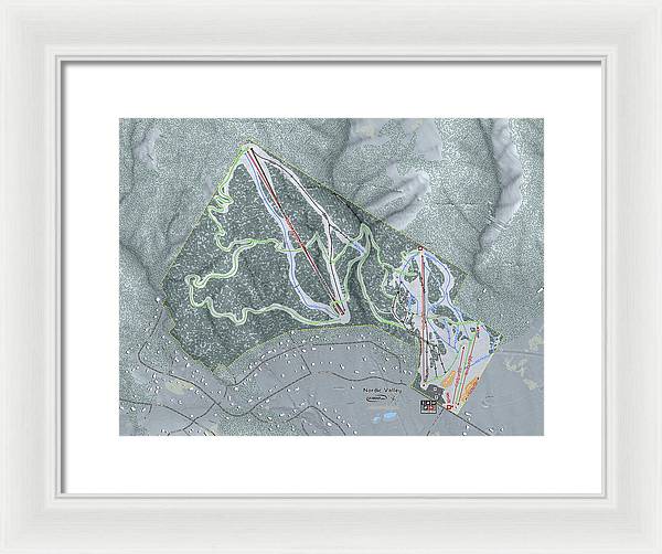 Nordic Valley Ski Trail Map - Framed Print - Powderaddicts
