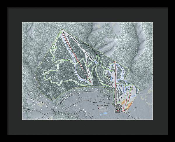 Nordic Valley Ski Trail Map - Framed Print - Powderaddicts