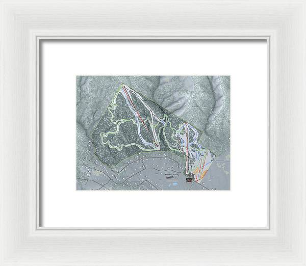 Nordic Valley Ski Trail Map - Framed Print - Powderaddicts