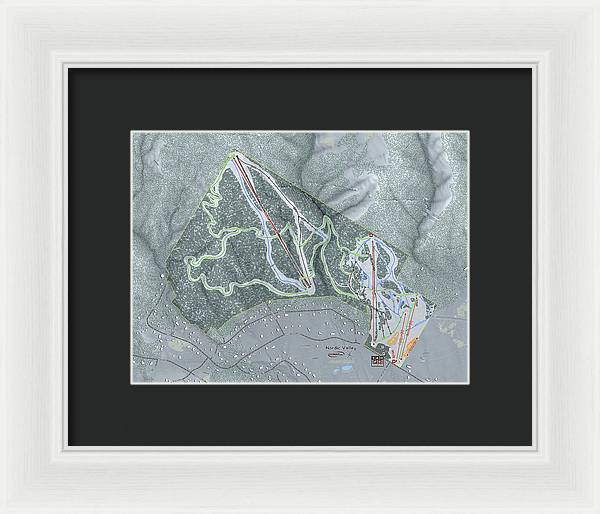 Nordic Valley Ski Trail Map - Framed Print - Powderaddicts