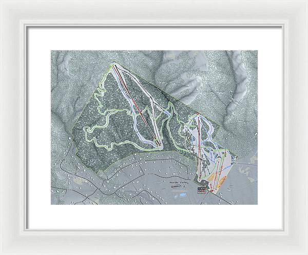 Nordic Valley Ski Trail Map - Framed Print - Powderaddicts