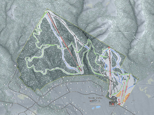 Nordic Valley Ski Trail Map - Art Print - Powderaddicts