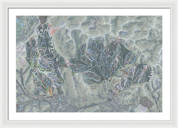 Park City Ski Trail Map - Framed Print - Powderaddicts