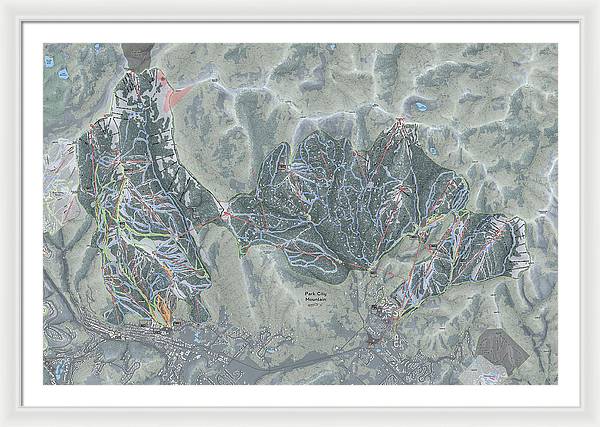 Park City Ski Trail Map - Framed Print - Powderaddicts