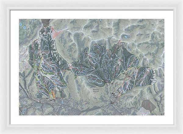 Park City Ski Trail Map - Framed Print - Powderaddicts