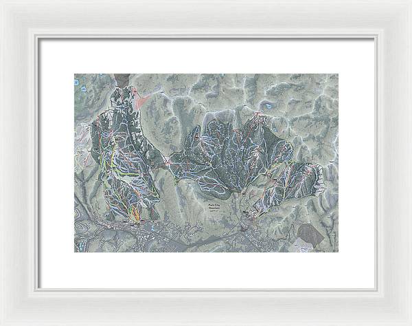 Park City Ski Trail Map - Framed Print - Powderaddicts