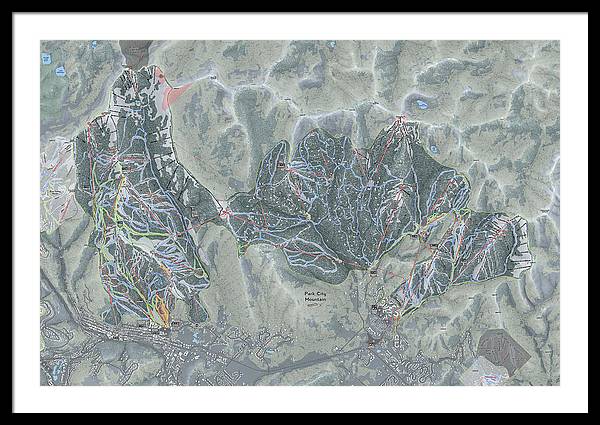 Park City Ski Trail Map - Framed Print - Powderaddicts