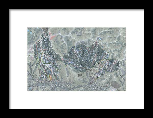 Park City Ski Trail Map - Framed Print - Powderaddicts