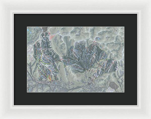 Park City Ski Trail Map - Framed Print - Powderaddicts
