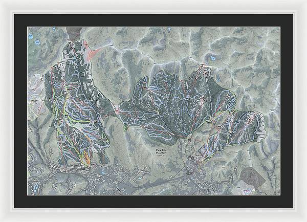 Park City Ski Trail Map - Framed Print - Powderaddicts