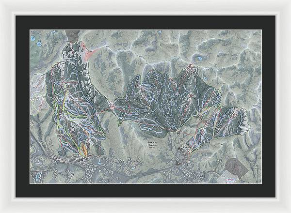 Park City Ski Trail Map - Framed Print - Powderaddicts