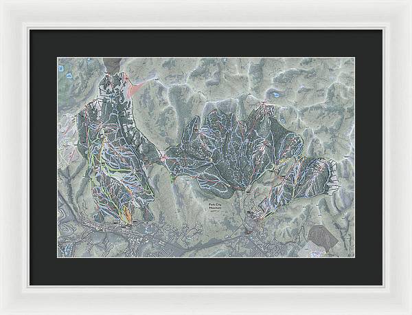 Park City Ski Trail Map - Framed Print - Powderaddicts