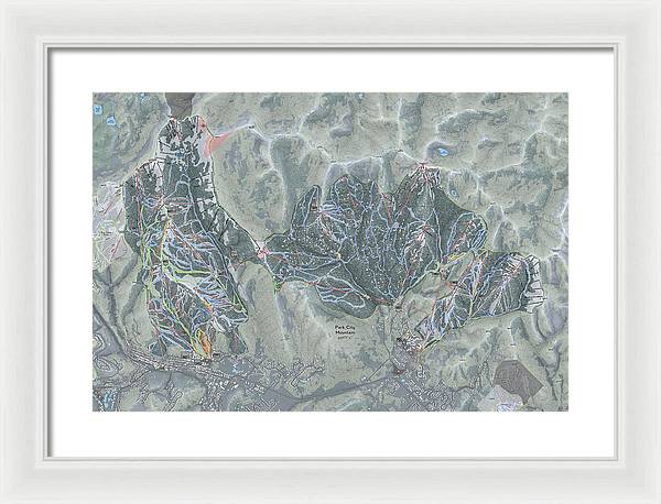 Park City Ski Trail Map - Framed Print - Powderaddicts