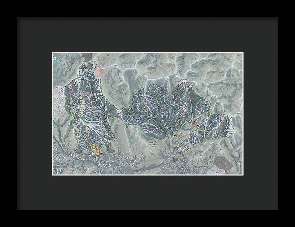 Park City Ski Trail Map - Framed Print - Powderaddicts
