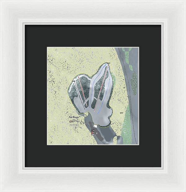 Paul Bunyan Ski Trail Map - Framed Print - Powderaddicts