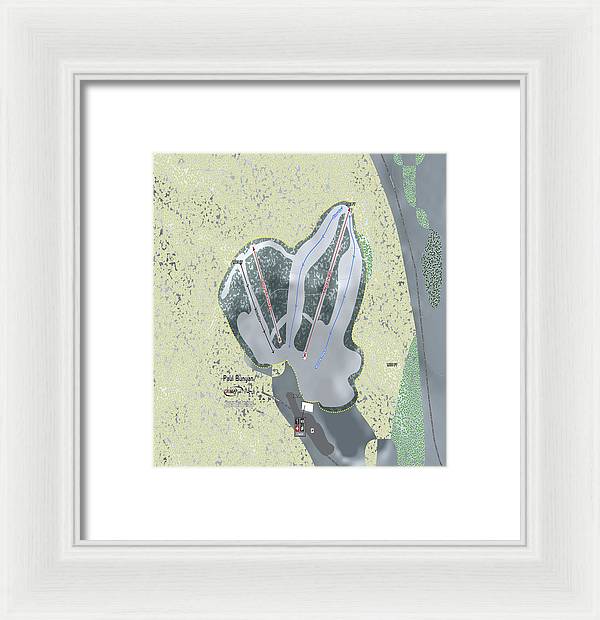 Paul Bunyan Ski Trail Map - Framed Print - Powderaddicts