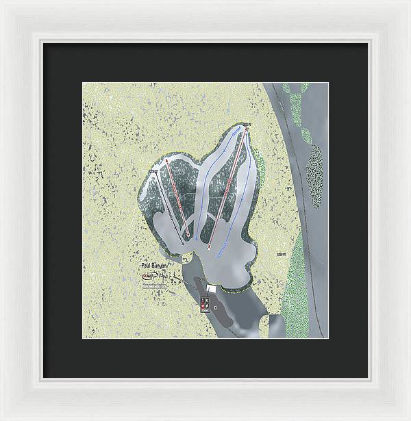 Paul Bunyan Ski Trail Map - Framed Print - Powderaddicts