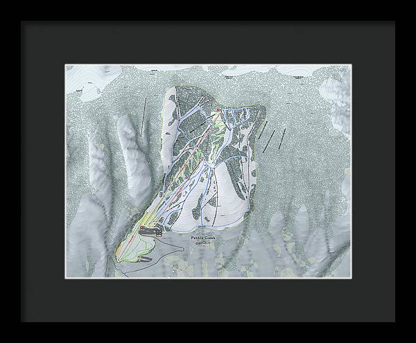 Pebble Creek Ski Trail Map - Framed Print - Powderaddicts