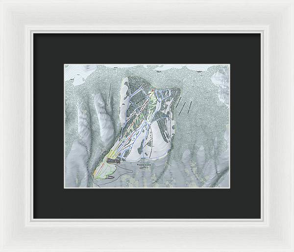 Pebble Creek Ski Trail Map - Framed Print - Powderaddicts