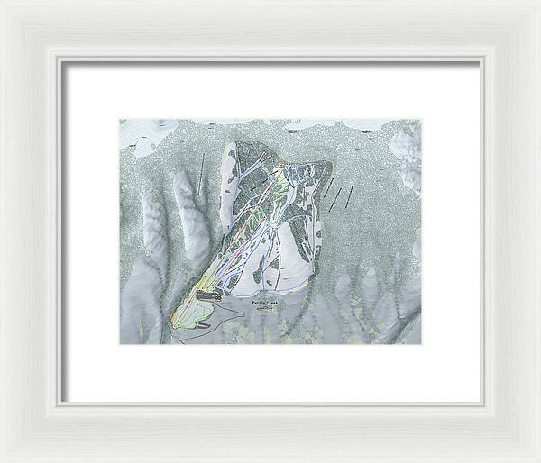 Pebble Creek Ski Trail Map - Framed Print - Powderaddicts