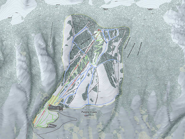 Pebble Creek Ski Trail Map - Art Print - Powderaddicts