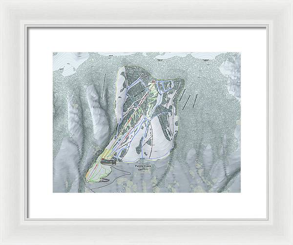 Pebble Creek Ski Trail Map - Framed Print - Powderaddicts
