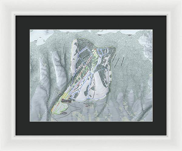 Pebble Creek Ski Trail Map - Framed Print - Powderaddicts