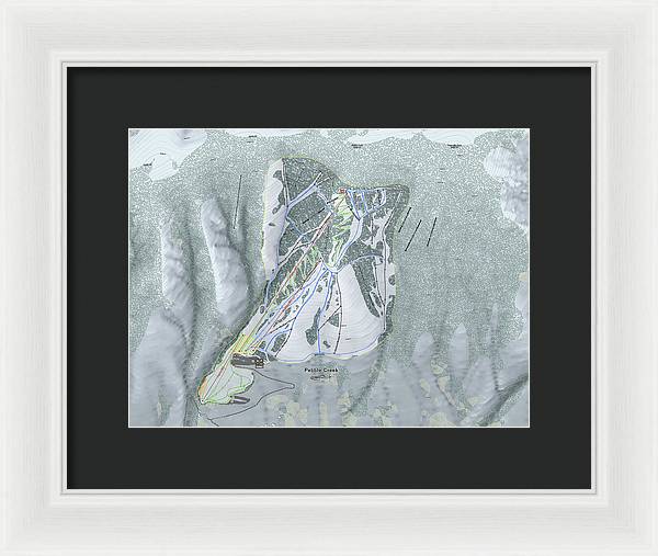 Pebble Creek Ski Trail Map - Framed Print - Powderaddicts