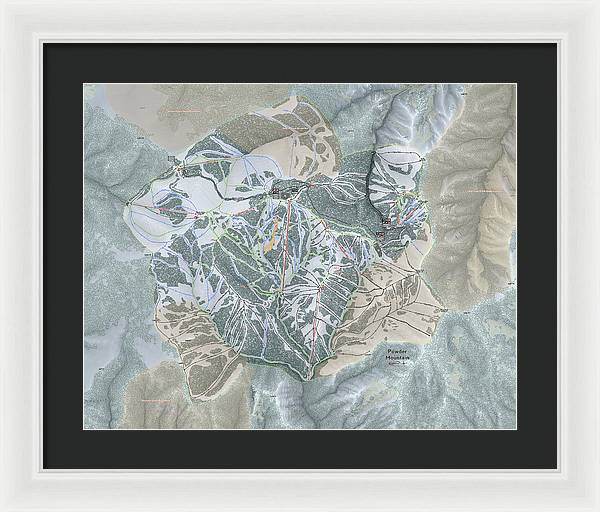 Powder Mountain Ski Trail Map - Framed Print - Powderaddicts