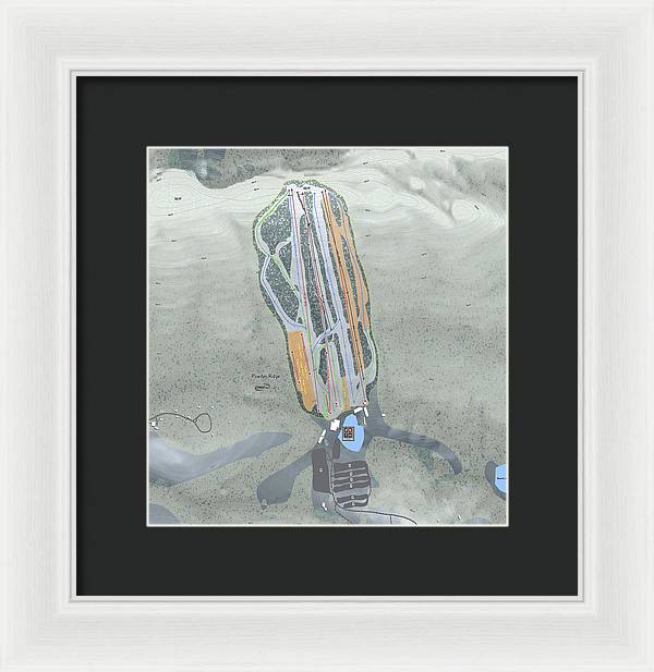 Powder Ridge Ski Trail Map - Framed Print - Powderaddicts
