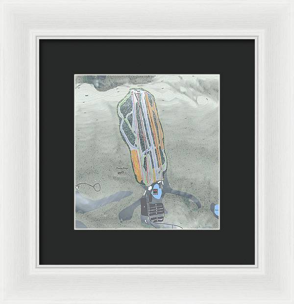 Powder Ridge Ski Trail Map - Framed Print - Powderaddicts