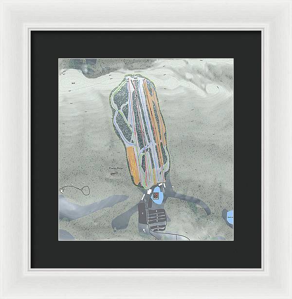 Powder Ridge Ski Trail Map - Framed Print - Powderaddicts