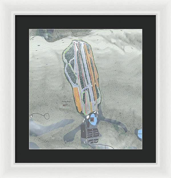 Powder Ridge Ski Trail Map - Framed Print - Powderaddicts