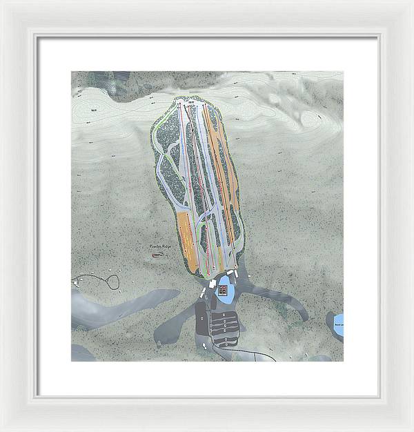 Powder Ridge Ski Trail Map - Framed Print - Powderaddicts