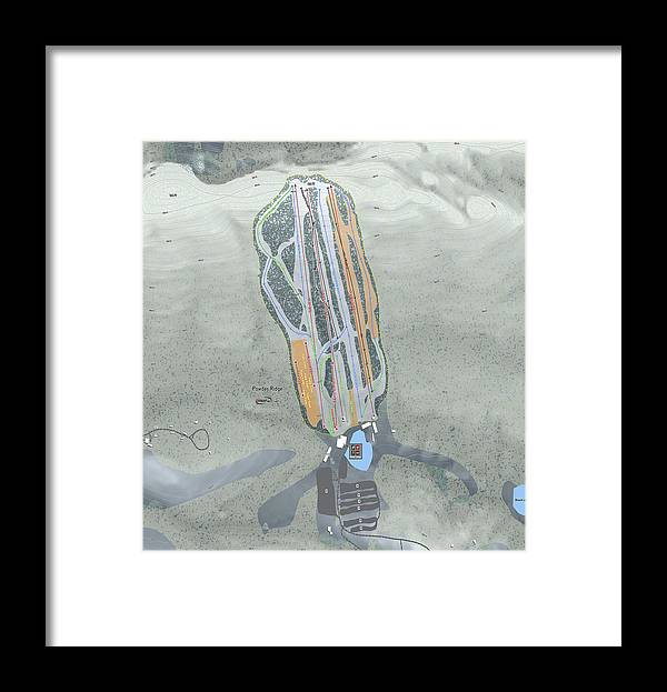 Powder Ridge Ski Trail Map - Framed Print - Powderaddicts