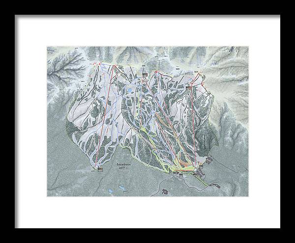 Snowbasin Ski Trail Map - Framed Print - Powderaddicts