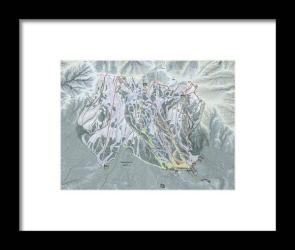 Snowbasin Ski Trail Map - Framed Print - Powderaddicts