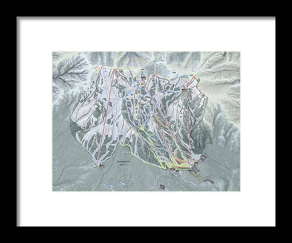 Snowbasin Ski Trail Map - Framed Print - Powderaddicts