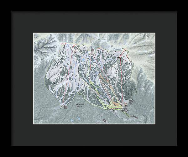 Snowbasin Ski Trail Map - Framed Print - Powderaddicts