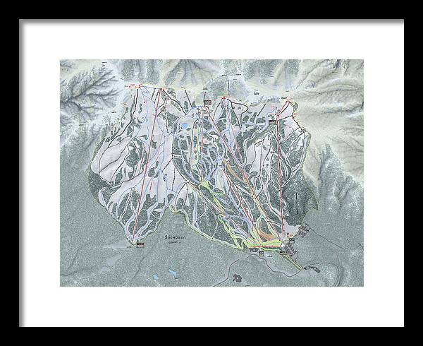 Snowbasin Ski Trail Map - Framed Print - Powderaddicts