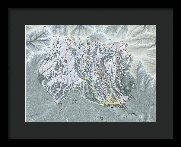 Snowbasin Ski Trail Map - Framed Print - Powderaddicts