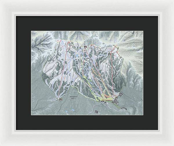 Snowbasin Ski Trail Map - Framed Print - Powderaddicts