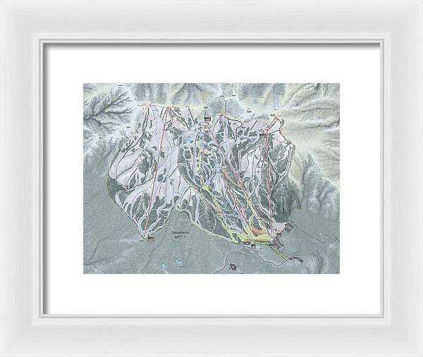 Snowbasin Ski Trail Map - Framed Print - Powderaddicts