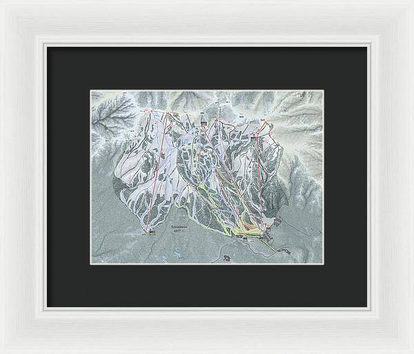 Snowbasin Ski Trail Map - Framed Print - Powderaddicts