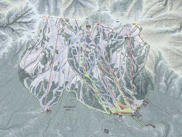 Snowbasin Ski Trail Map - Art Print - Powderaddicts