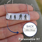 1 Snowboarding Mom, 1 Snowboarding Dad, 1 Snowboarding Son, 1 Snowboarding Daughter | Personalized Bar Pendant Necklace - Powderaddicts